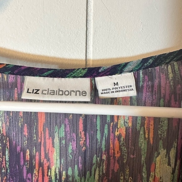 Liz Claiborne Women’s Multicolor Sheer Blouse Size Medium - Picture 7 of 10